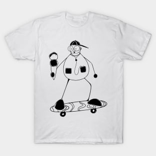 skateboard minimalist line art T-Shirt